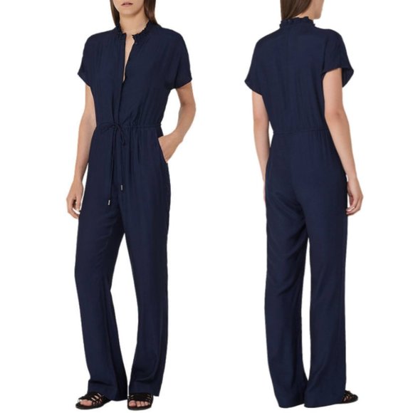 Reiss Pants - Reiss Marienella Short Sleeve Jumpsuit Navy Blue